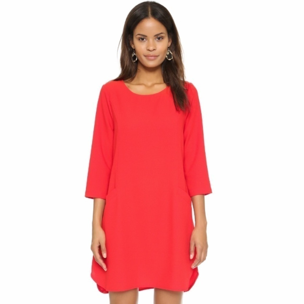 NWT Jack By BB Dakota Dee Pocket Shift Dress Red